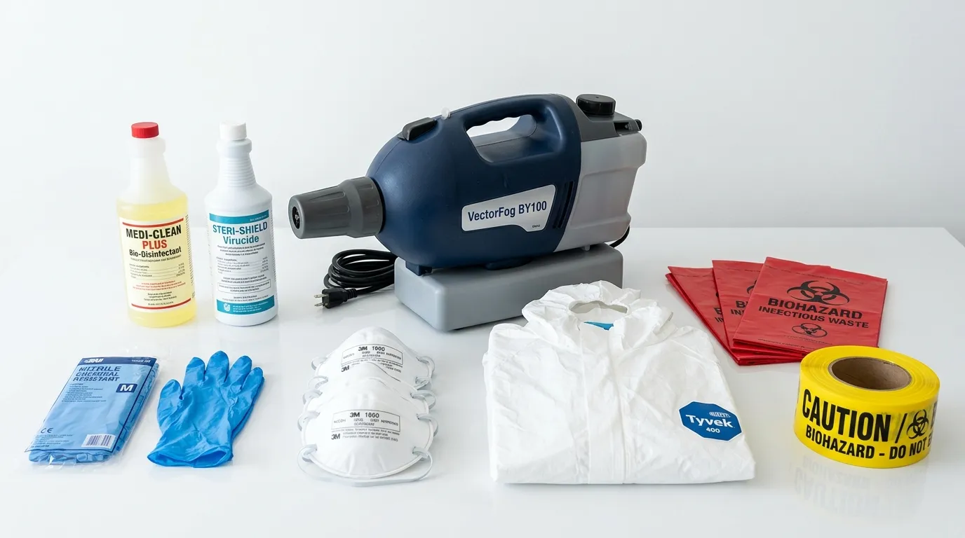 Professional biohazard remediation crew working in Southampton